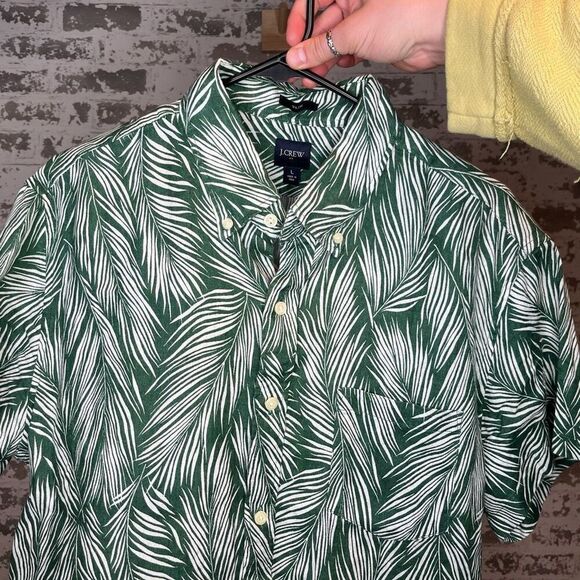 J. Crew | mens Hawaiian linen blend button down - Picture 1 of 8